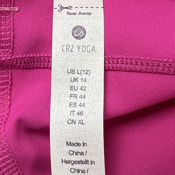 CRZ YOGA Pink Naked Feeling Workout Leggings 25" High Waist Yoga Pants Large - Picture 11 of 13